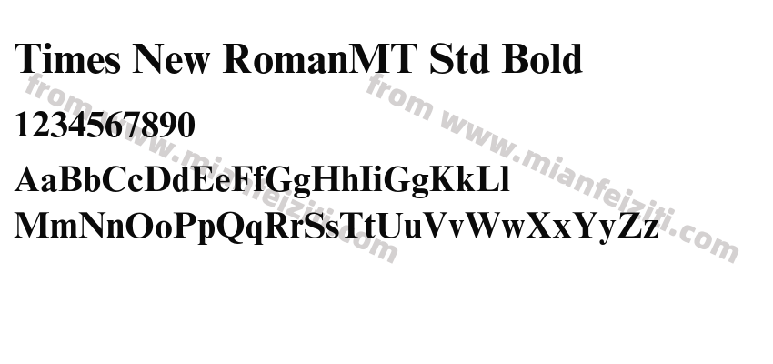 timesnewromanmtstd-bold字体预览