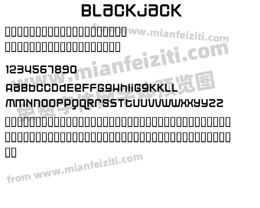 black字体,blackpink字体 blackjack字体预览
