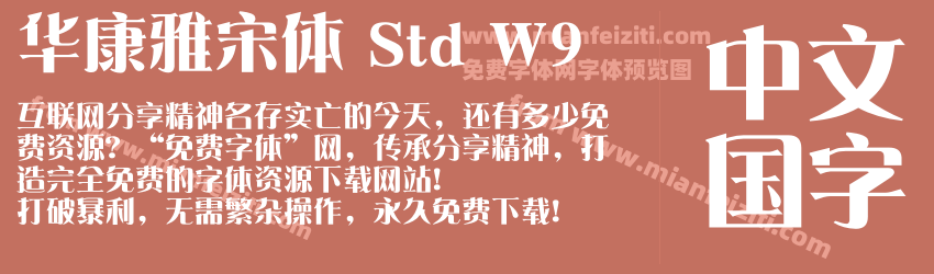 华康雅宋体 Std W9字体预览