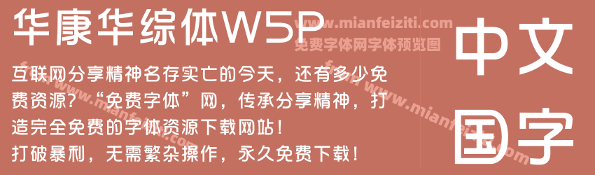 华康华综体W5P字体预览