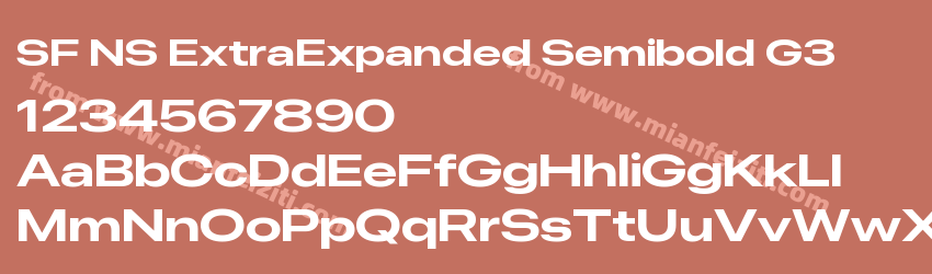 SF NS ExtraExpanded Semibold G3字体预览