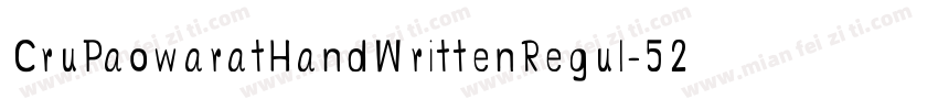 CruPaowaratHandWrittenRegul-52ZG字体转换