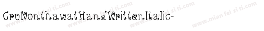 CruNonthawatHandWrittenItalic-agl9字体转换