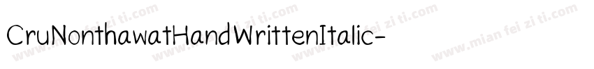 CruNonthawatHandWrittenItalic-agl9字体转换