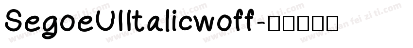 SegoeUIItalicwoff字体转换