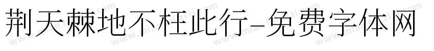 荆天棘地不枉此行字体转换