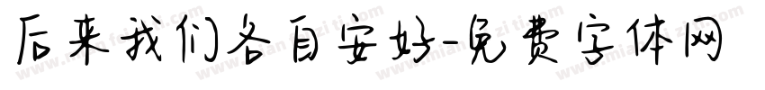 后来我们各自安好字体转换