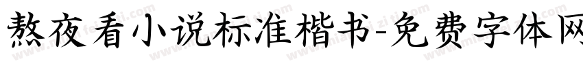 熬夜看小说标准楷书字体转换