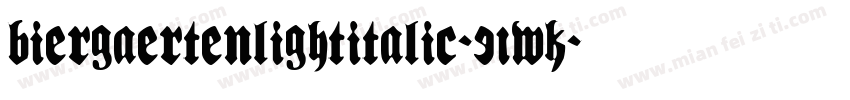 BiergaertenLightItalic-91wK字体转换