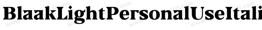 BlaakLightPersonalUseItalic-yzrM字体转换