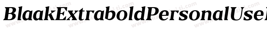 BlaakExtraboldPersonalUseItalic-5ZvG字体转换