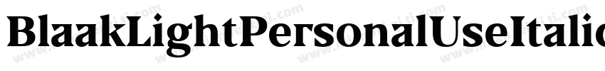 BlaakLightPersonalUseItalic-yzrM字体转换