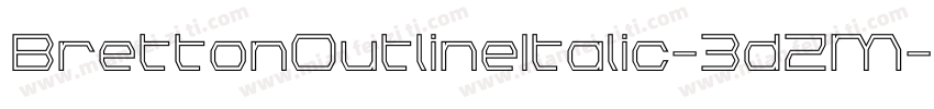 BrettonOutlineItalic-3dZM字体转换