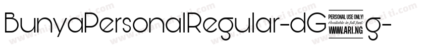 BunyaPersonalRegular-dG3g字体转换