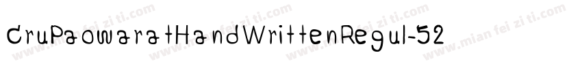 CruPaowaratHandWrittenRegul-52ZG字体转换