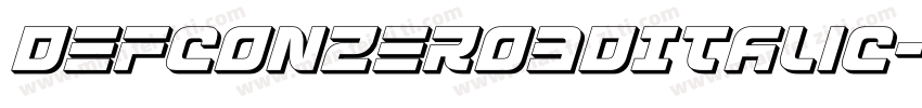 DefconZero3DItalic-erBO字体转换