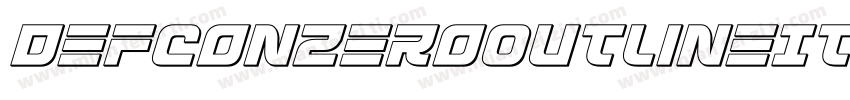 DefconZeroOutlineItalic-zZaw字体转换