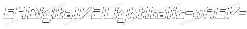 E4DigitalV2LightItalic-oAEV字体转换