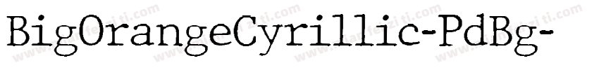 BigOrangeCyrillic-PdBg字体转换