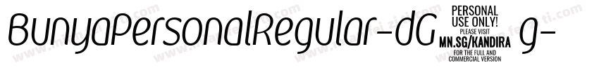 BunyaPersonalRegular-dG3g字体转换