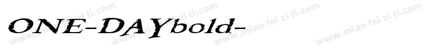 ONE-DAYbold字体转换