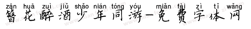 簪花醉酒少年同游字体转换
