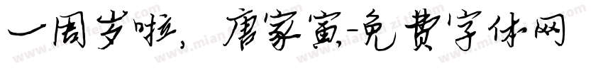 一周岁啦，唐家寅字体转换