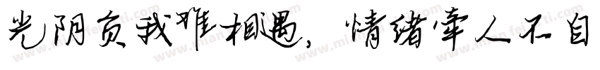 光阴负我难相遇，情绪牵人不自由。字体转换