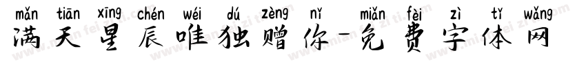 满天星辰唯独赠你字体转换