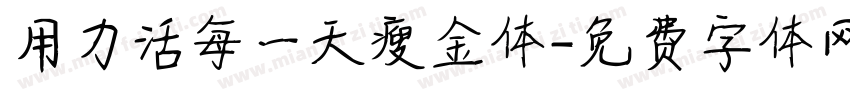 用力活每一天瘦金体字体转换