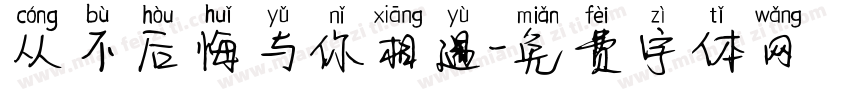从不后悔与你相遇字体转换