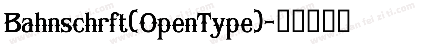 Bahnschrft(OpenType)字体转换