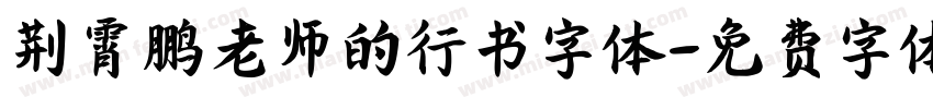 荆霄鹏老师的行书字体字体转换