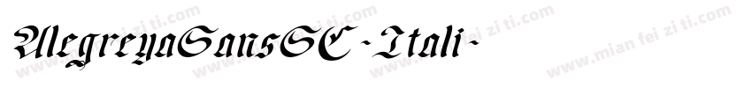 AlegreyaSansSC-Itali字体转换