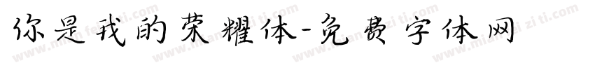 你是我的荣耀体字体转换