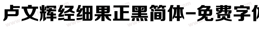 卢文辉经细果正黑简体字体转换