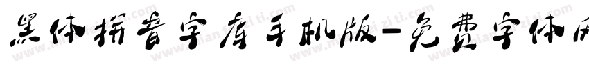 黑体拼音字库手机版字体转换