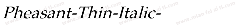 Pheasant-Thin-Italic字体转换