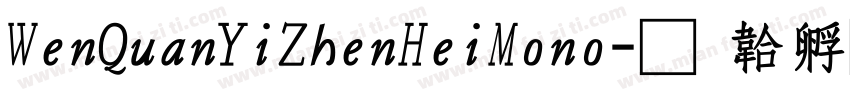 WenQuanYiZhenHeiMono字体转换