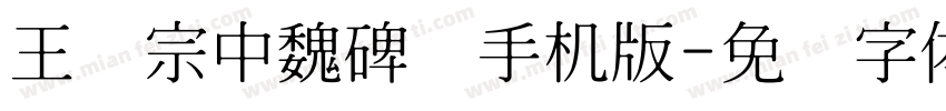 王汉宗中魏碑简手机版字体转换