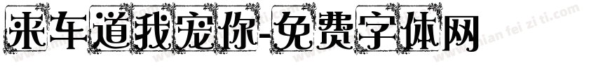 来车道我宠你字体转换