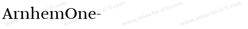 ArnhemOne字体转换