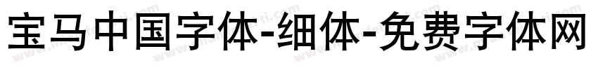 宝马中国字体-细体字体转换