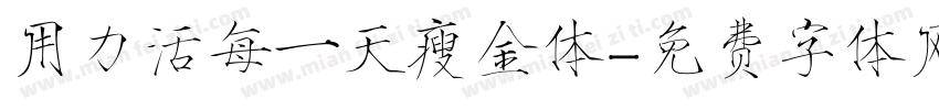 用力活每一天瘦金体字体转换