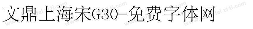 文鼎上海宋G30字体转换