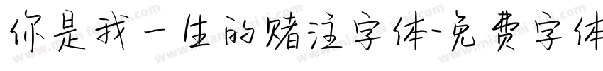 你是我一生的赌注字体字体转换