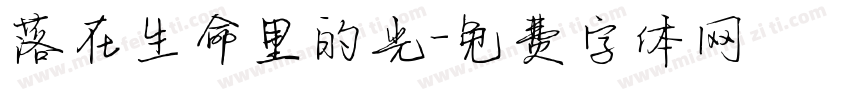 落在生命里的光字体转换