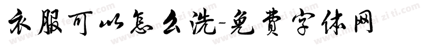 衣服可以怎么洗字体转换