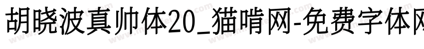 胡晓波真帅体20_猫啃网字体转换