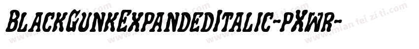 BlackGunkExpandedItalic-pXwr字体转换